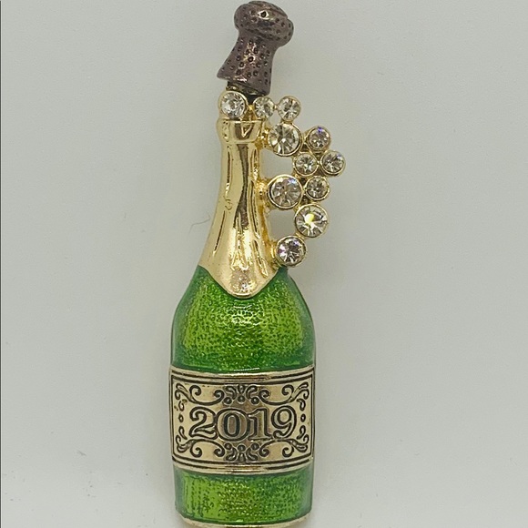Napier Jewelry - Napier Gold-Tone Champagne Bottle Pin Brooch